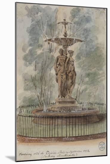 Parisian Fountains-Jean-Marie Amelin-Mounted Giclee Print