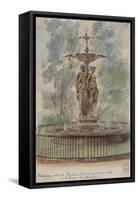 Parisian Fountains-Jean-Marie Amelin-Framed Stretched Canvas