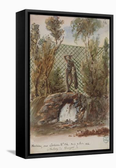 Parisian Fountains-Jean-Marie Amelin-Framed Stretched Canvas