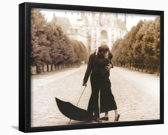 Parisian Kiss Lovers Art Print Poster-null-Framed Mini Poster