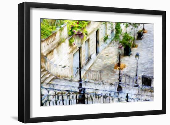 Parisian Lamppost V - In the Style of Oil Painting-Philippe Hugonnard-Framed Giclee Print