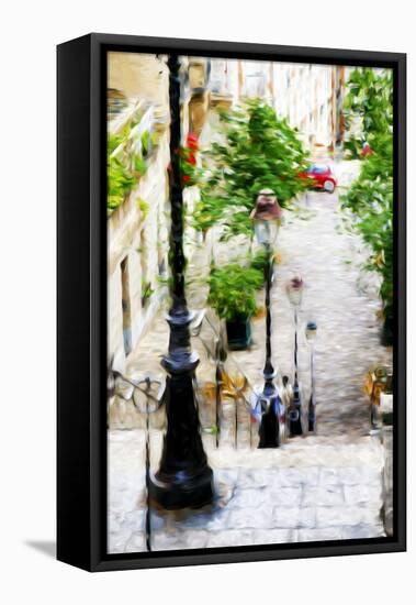 Parisian Lamppost VI - In the Style of Oil Painting-Philippe Hugonnard-Framed Stretched Canvas