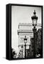 Parisian Lightposts BW I-Erin Berzel-Framed Stretched Canvas