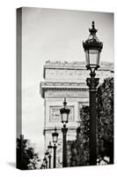 Parisian Lightposts BW I-Erin Berzel-Stretched Canvas