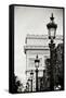 Parisian Lightposts BW I-Erin Berzel-Framed Stretched Canvas