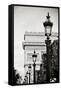 Parisian Lightposts BW I-Erin Berzel-Framed Stretched Canvas