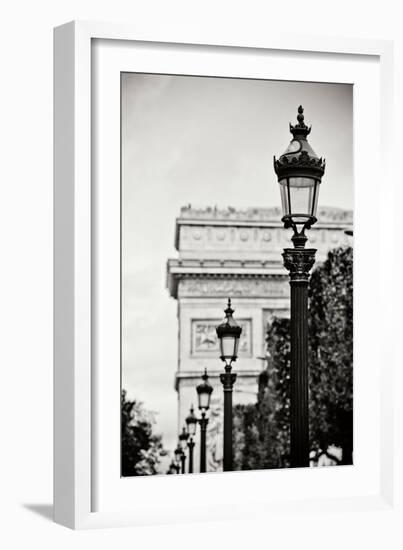 Parisian Lightposts BW I-Erin Berzel-Framed Photographic Print