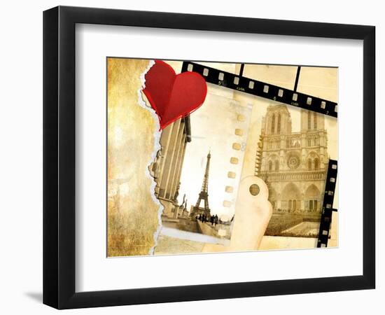 Parisian Memories (Vintage Photo Album Series)-Maugli-l-Framed Art Print