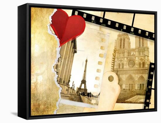 Parisian Memories (Vintage Photo Album Series)-Maugli-l-Framed Stretched Canvas