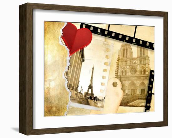 Parisian Memories (Vintage Photo Album Series)-Maugli-l-Framed Art Print