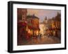 Parisian Night Scene-Yuri Borsuk-Framed Art Print