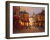 Parisian Night Scene-Yuri Borsuk-Framed Art Print