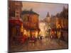 Parisian Night Scene-Yuri Borsuk-Mounted Art Print