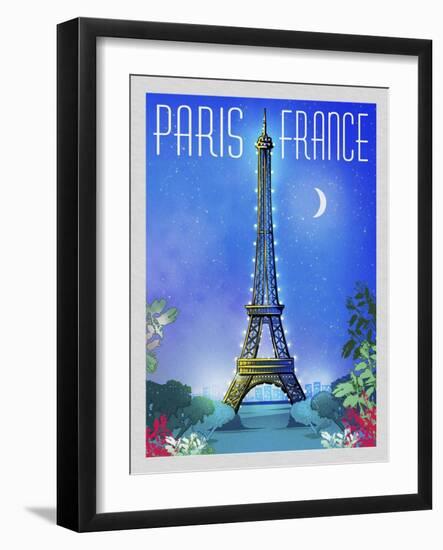 Parisian Night-Old Red Truck-Framed Giclee Print