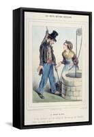 Parisian Street Jobs: the Well-Digger-Clement Pruche-Framed Stretched Canvas