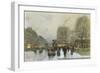 Parisian Street Scene in Winter-Luigi Loir-Framed Giclee Print