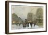 Parisian Street Scene in Winter-Luigi Loir-Framed Premium Giclee Print