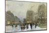 Parisian Street Scene in Winter-Luigi Loir-Mounted Premium Giclee Print