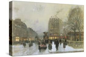 Parisian Street Scene in Winter-Luigi Loir-Stretched Canvas