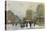 Parisian Street Scene in Winter-Luigi Loir-Stretched Canvas