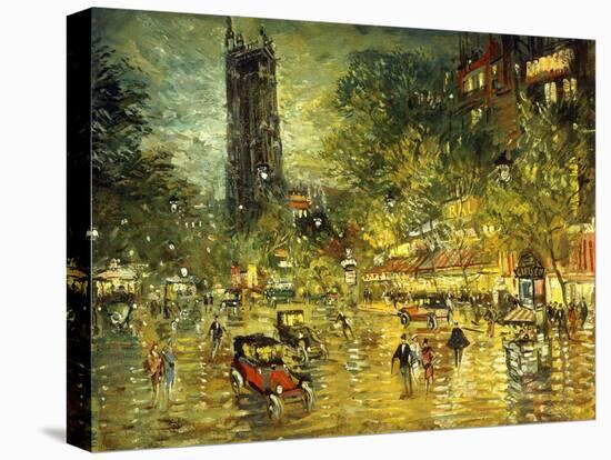 Parisian Street Scene-Konstantin A. Korovin-Stretched Canvas