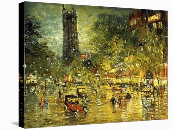 Parisian Street Scene-Konstantin A. Korovin-Stretched Canvas