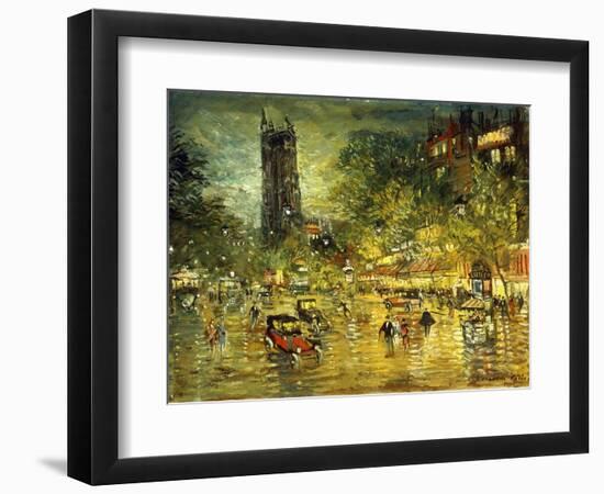 Parisian Street Scene-Konstantin Alekseevich Korovin-Framed Premium Giclee Print