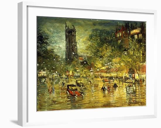 Parisian Street Scene-Konstantin Alekseevich Korovin-Framed Giclee Print