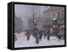Parisian Street Scene-Eugene Galien-Laloue-Framed Stretched Canvas