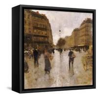 Parisian Street Scene-Luigi Loir-Framed Stretched Canvas