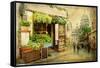 Parisian Streets - Montmartre-Maugli-l-Framed Stretched Canvas