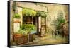 Parisian Streets - Montmartre-Maugli-l-Framed Stretched Canvas