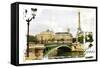 Parisian Streets - Picture In Vintage Painting Style-Maugli-l-Framed Stretched Canvas