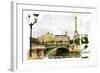 Parisian Streets - Picture In Vintage Painting Style-Maugli-l-Framed Art Print