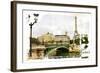 Parisian Streets - Picture In Vintage Painting Style-Maugli-l-Framed Art Print