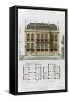 Parisian Suburban House and Plans-Leon Isabey-Framed Stretched Canvas