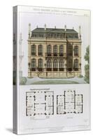 Parisian Suburban House and Plans-Leon Isabey-Stretched Canvas
