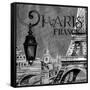 Parisian Wall Black I-Janice Gaynor-Framed Stretched Canvas