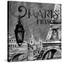 Parisian Wall Black I-Janice Gaynor-Stretched Canvas