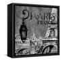 Parisian Wall Black I-Janice Gaynor-Framed Stretched Canvas