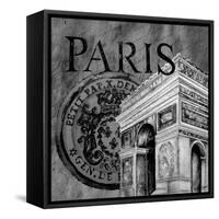 Parisian Wall Black IV-Janice Gaynor-Framed Stretched Canvas