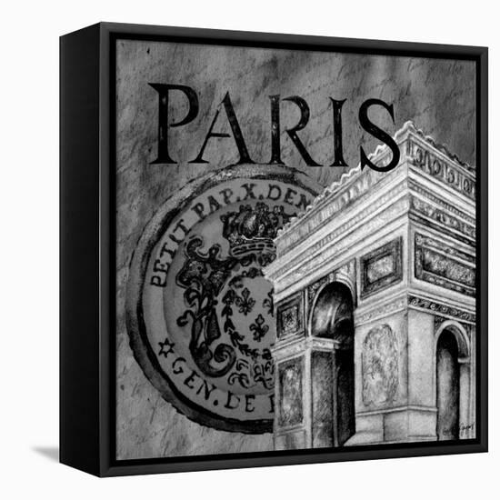 Parisian Wall Black IV-Janice Gaynor-Framed Stretched Canvas