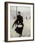 Parisian Woman in the Place de La Concorde, c.1890-Jean Béraud-Framed Giclee Print