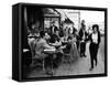 Parisians at a Sidewalk Cafe-Alfred Eisenstaedt-Framed Stretched Canvas