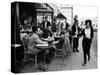 Parisians at a Sidewalk Cafe-Alfred Eisenstaedt-Stretched Canvas