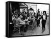 Parisians at a Sidewalk Cafe-Alfred Eisenstaedt-Framed Stretched Canvas