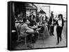 Parisians at a Sidewalk Cafe-Alfred Eisenstaedt-Framed Stretched Canvas