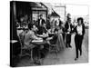 Parisians at a Sidewalk Cafe-Alfred Eisenstaedt-Stretched Canvas
