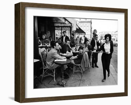Parisians at a Sidewalk Cafe-Alfred Eisenstaedt-Framed Photographic Print