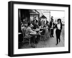 Parisians at a Sidewalk Cafe-Alfred Eisenstaedt-Framed Photographic Print